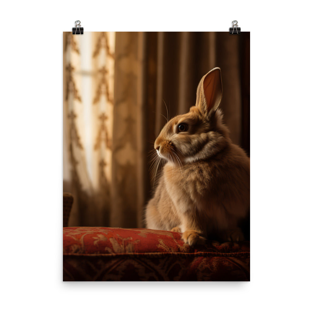 Britannia Petite Bunny in a Cozy Setting Photo paper poster - PosterfyAI.com