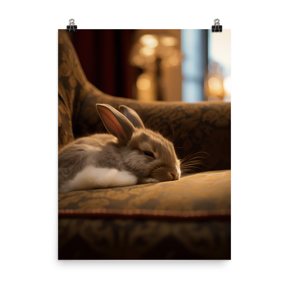 Britannia Petite Bunny in a Cozy Setting Photo paper poster - PosterfyAI.com