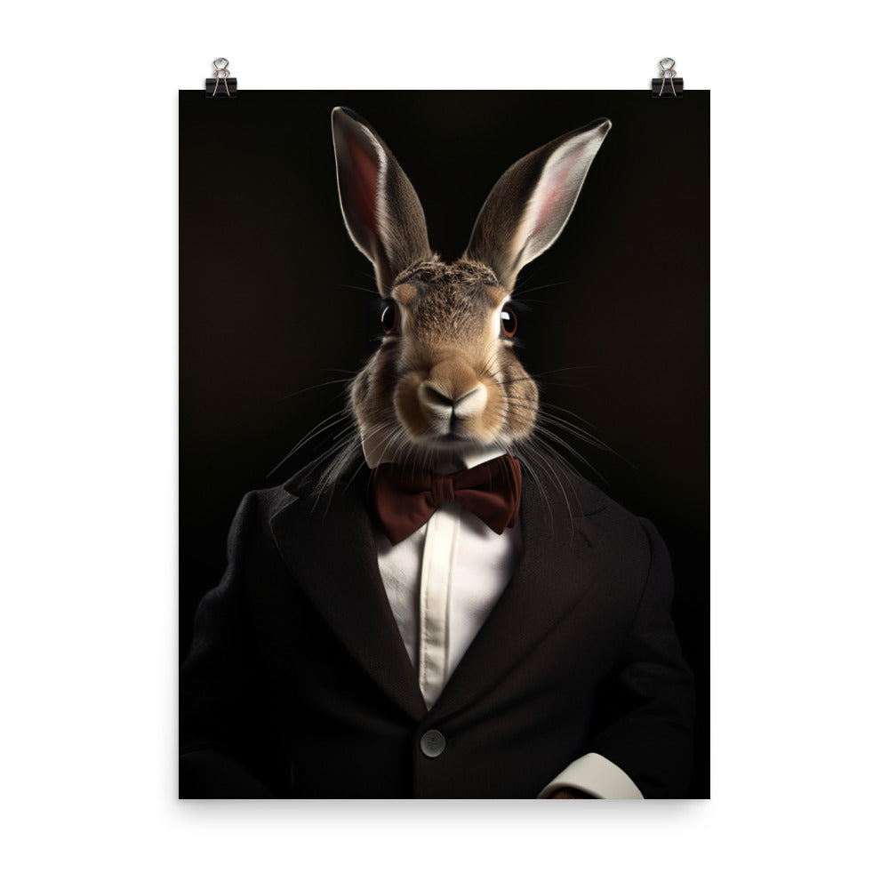 Belgian Hare with a Fashionable Pose Photo paper poster - PosterfyAI.com