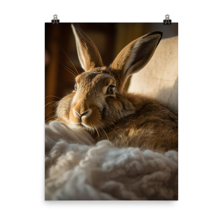 Belgian Hare in a Cozy Setting Photo paper poster - PosterfyAI.com