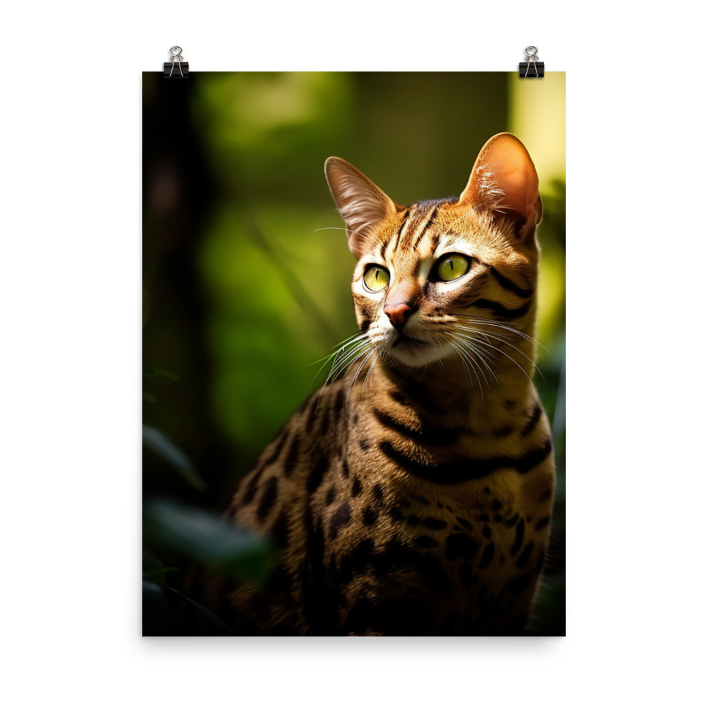 Wild Beauty of Ocicat Cat Photo paper poster - PosterfyAI.com