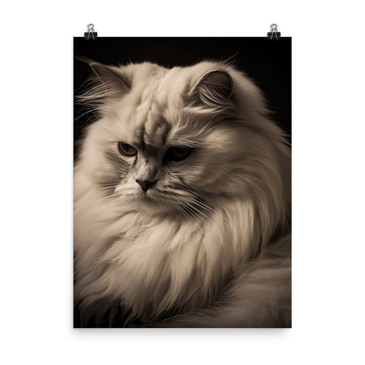 Luxurious Fur of Himalayan Cat Photo paper poster - PosterfyAI.com