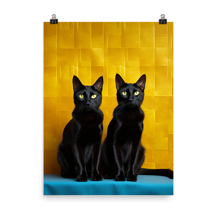 Striking Contrast of Bombay Cat Photo paper poster - PosterfyAI.com