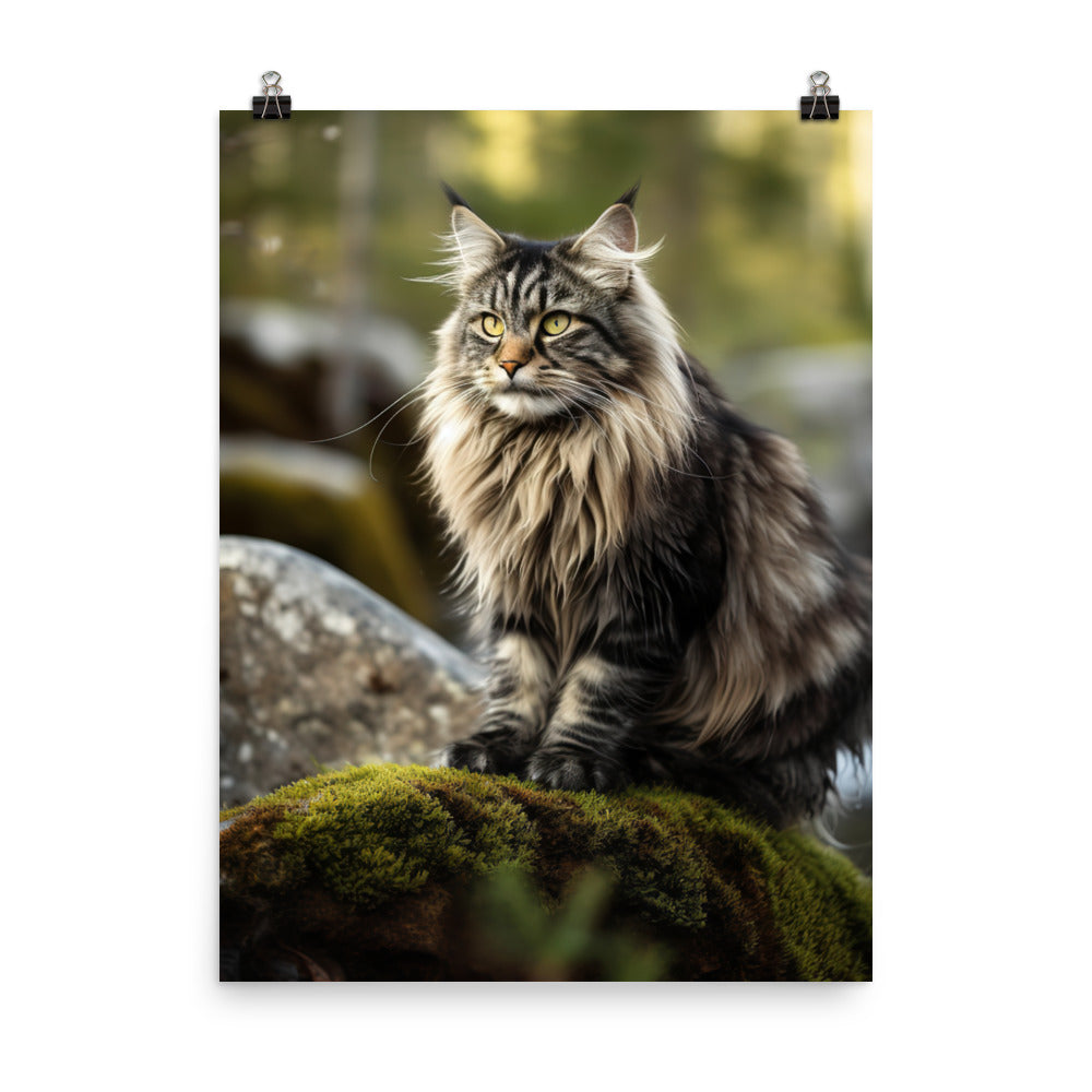 Norwegian Forest Cat Photo paper poster - PosterfyAI.com