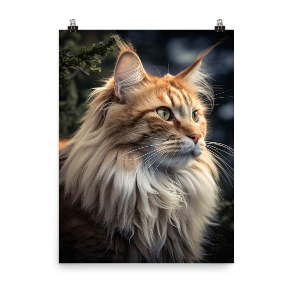 Norwegian Forest Cat Photo paper poster - PosterfyAI.com