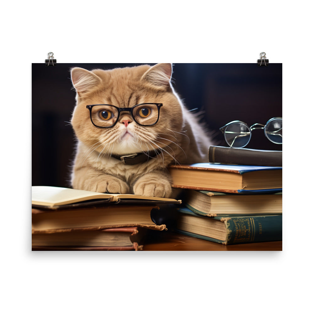 Exotic Shorthair Student Photo paper poster - PosterfyAI.com