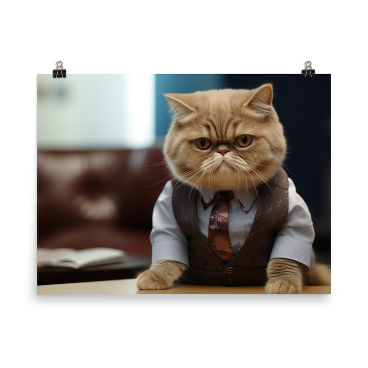 Exotic Shorthair Sales Consultant Photo paper poster - PosterfyAI.com