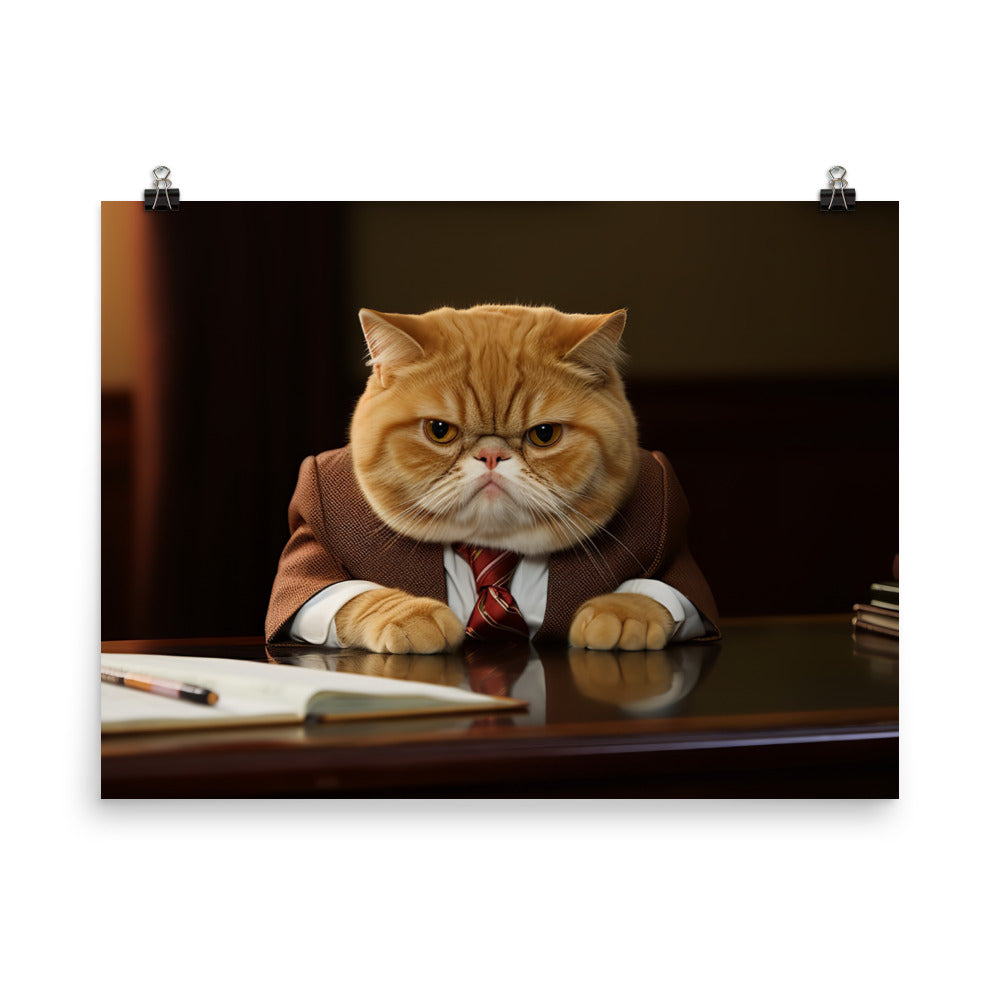 Exotic Shorthair Sales Consultant Photo paper poster - PosterfyAI.com