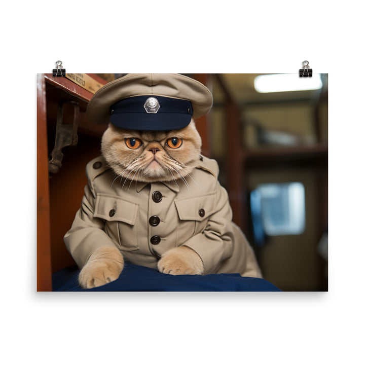 Exotic Shorthair Prison Officer Photo paper poster - PosterfyAI.com