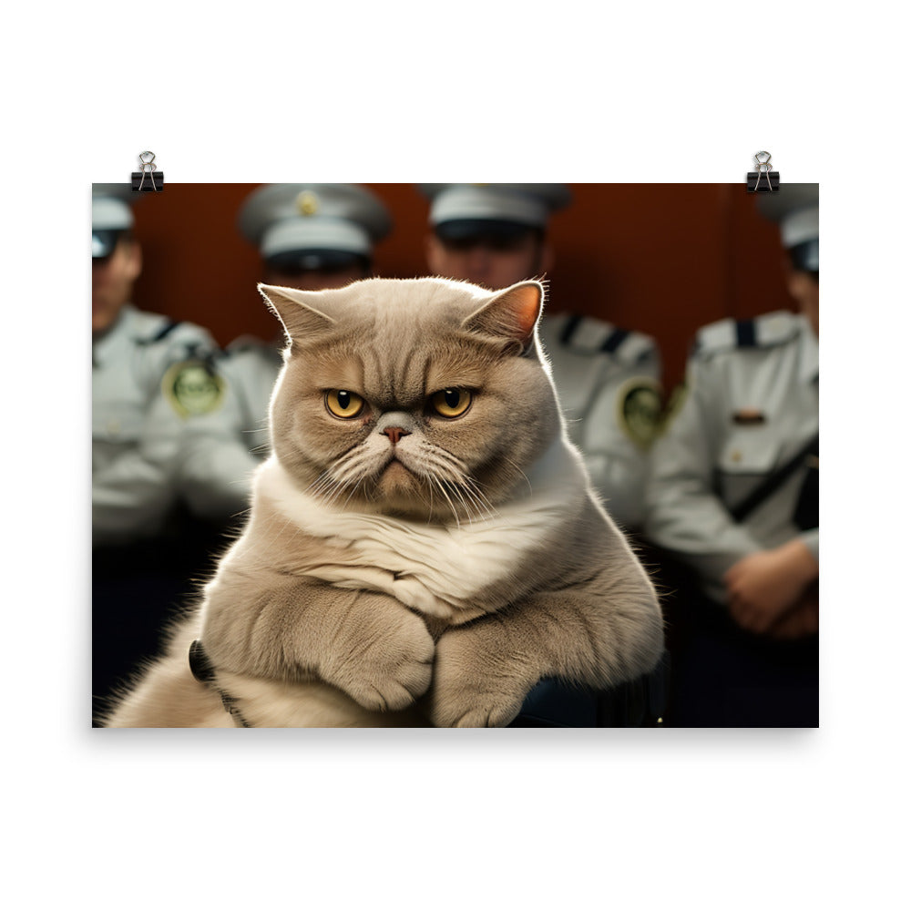 Exotic Shorthair Prison Officer Photo paper poster - PosterfyAI.com