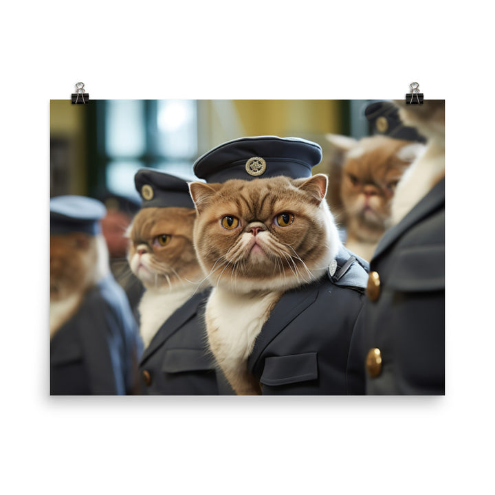 Exotic Shorthair Prison Officer Photo paper poster - PosterfyAI.com