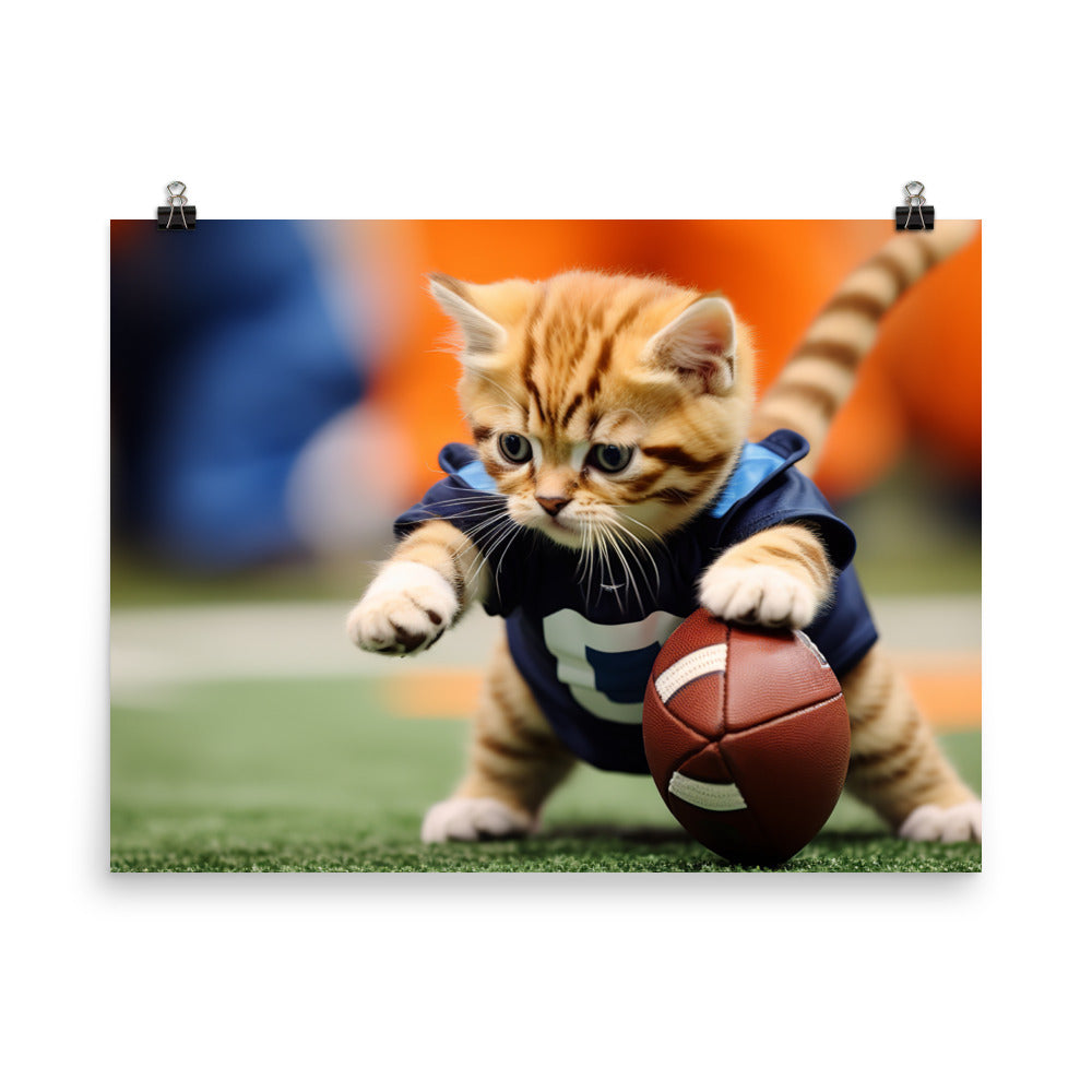 Exotic Shorthair Football Player Photo paper poster - PosterfyAI.com