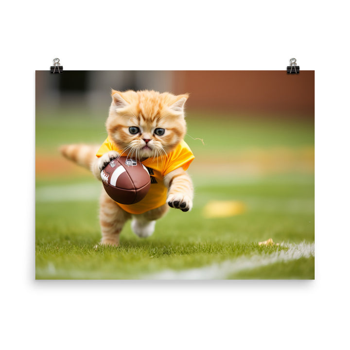 Exotic Shorthair Football Player Photo paper poster - PosterfyAI.com