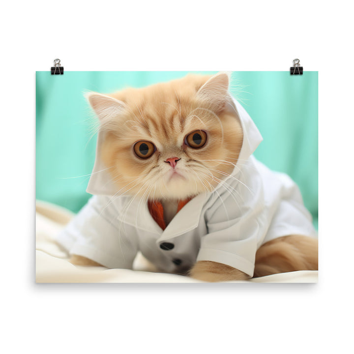 Exotic Shorthair Nurse Photo paper poster - PosterfyAI.com