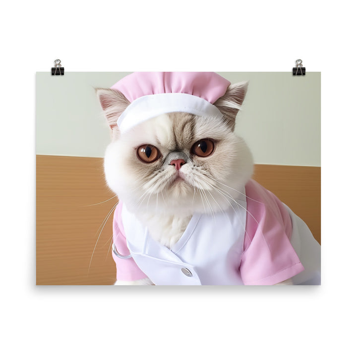 Exotic Shorthair Nurse Photo paper poster - PosterfyAI.com