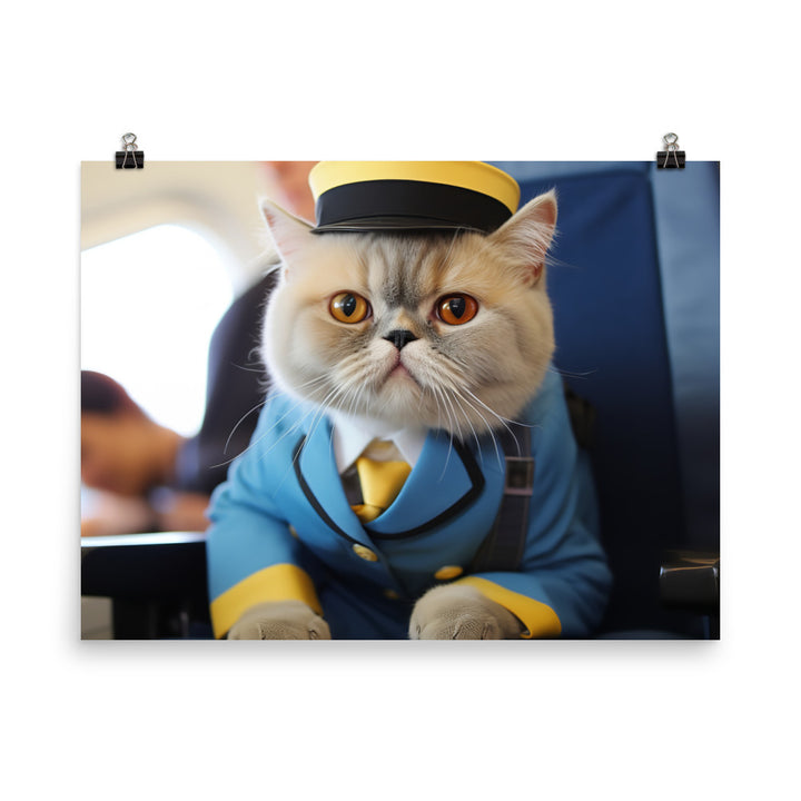 Exotic Shorthair Cabin Crew Photo paper poster - PosterfyAI.com
