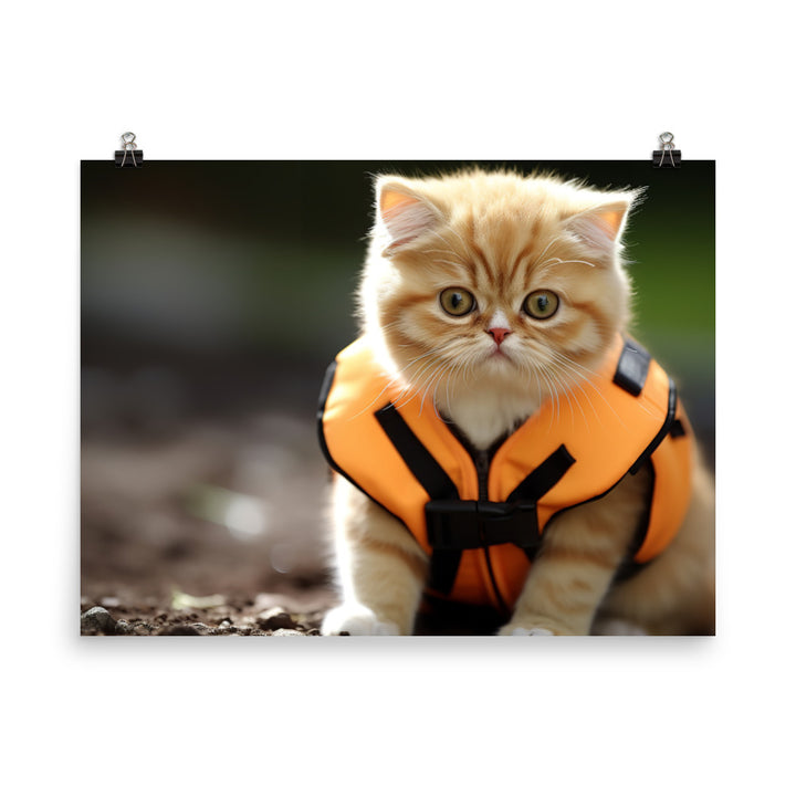 Exotic Shorthair Security Officer Photo paper poster - PosterfyAI.com