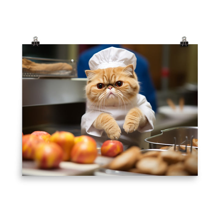 Exotic Shorthair Fast Food Crew Photo paper poster - PosterfyAI.com