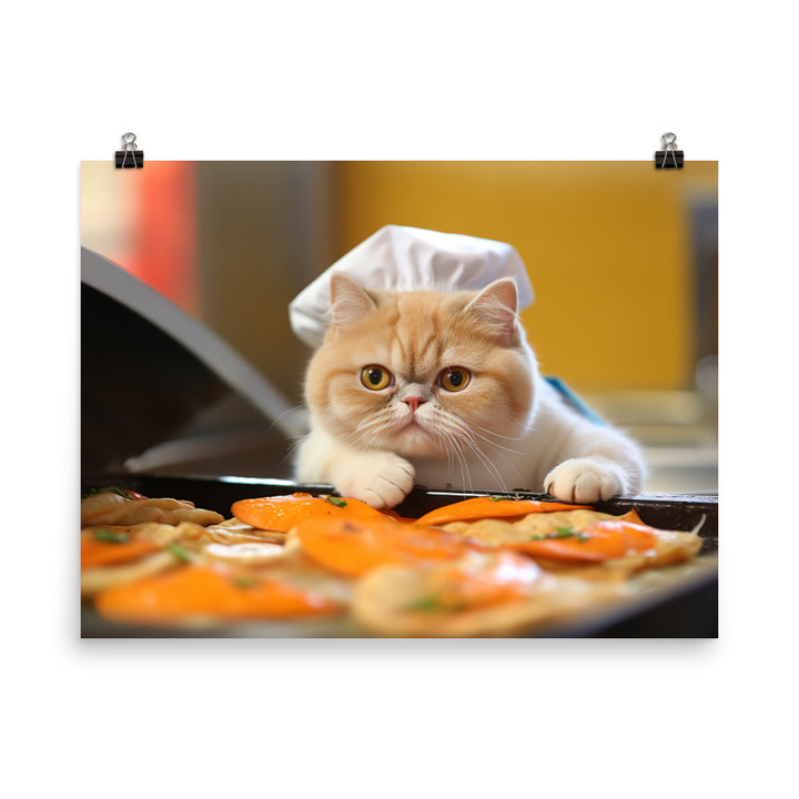 Exotic Shorthair Fast Food Crew Photo paper poster - PosterfyAI.com