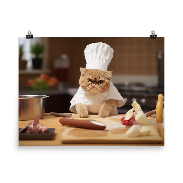 Exotic Shorthair Chef Photo paper poster - PosterfyAI.com