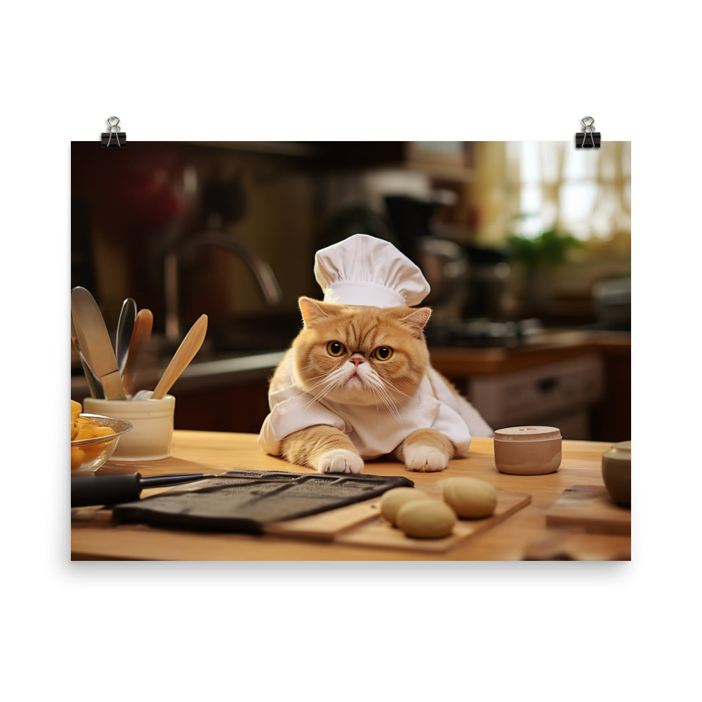 Exotic Shorthair Chef Photo paper poster - PosterfyAI.com