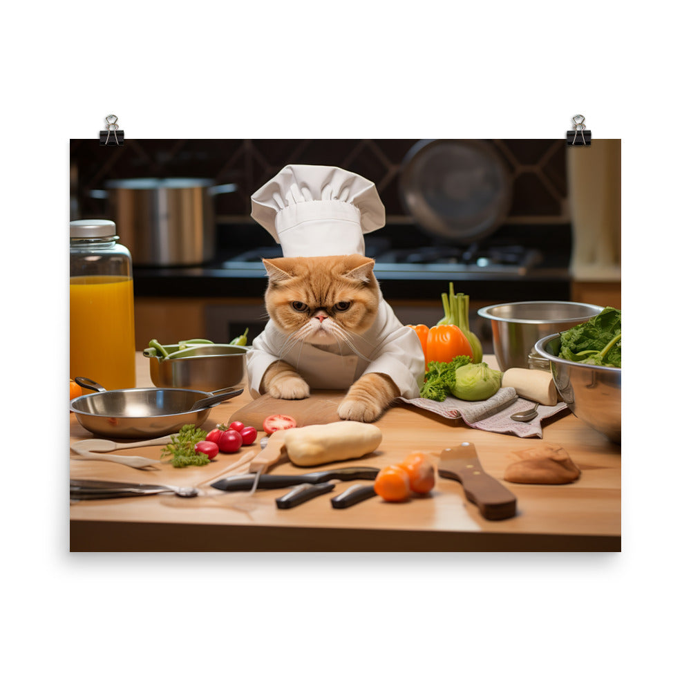 Exotic Shorthair Chef Photo paper poster - PosterfyAI.com