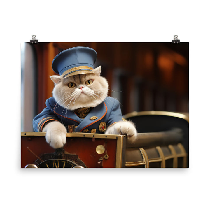 Exotic Shorthair Transit Operator Photo paper poster - PosterfyAI.com