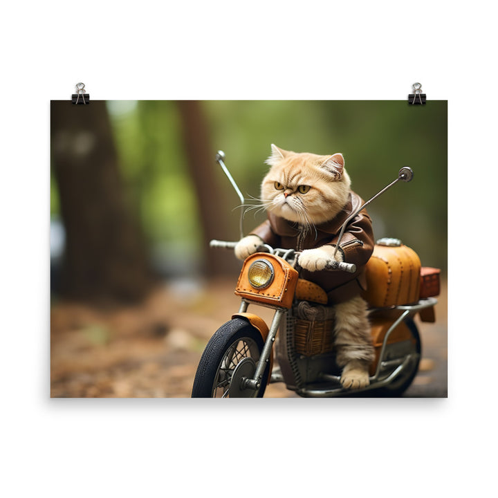 Exotic Shorthair Superbike Athlete Photo paper poster - PosterfyAI.com