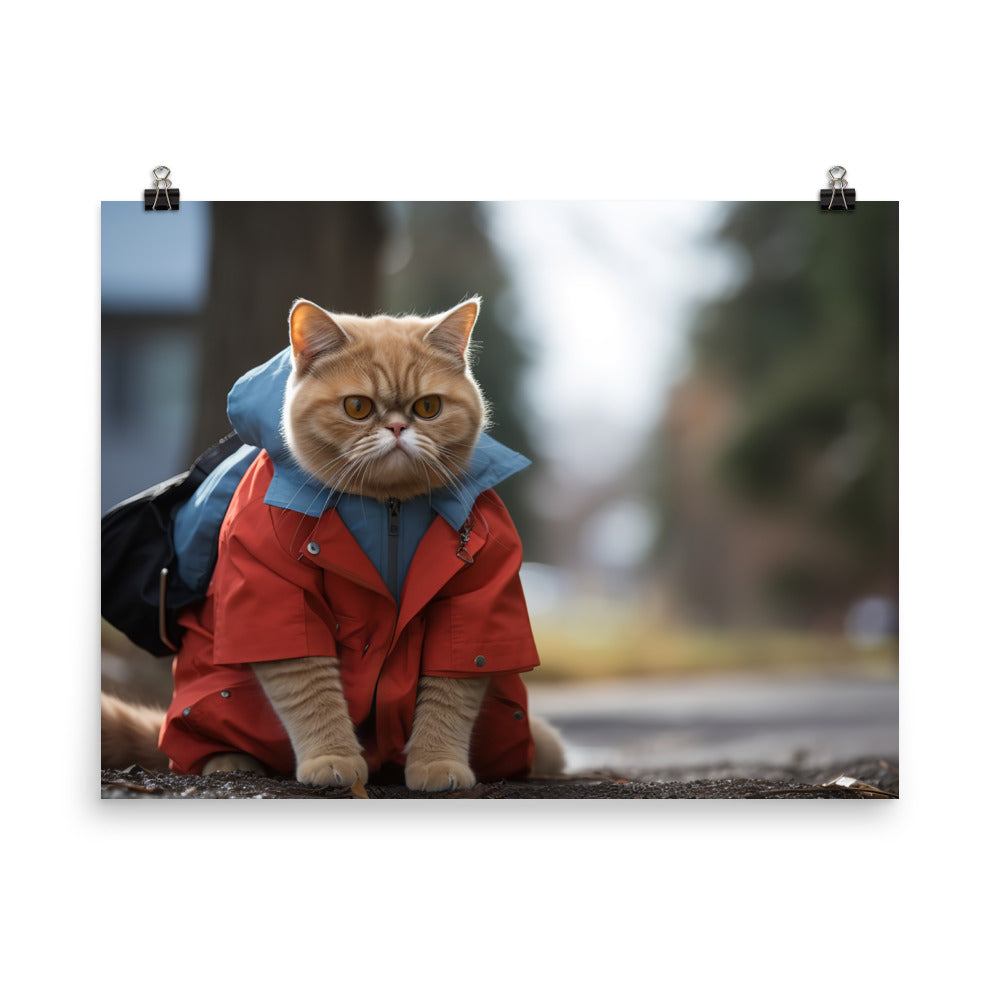 Exotic Shorthair Mail Carrier Photo paper poster - PosterfyAI.com