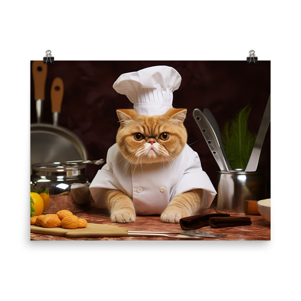 Exotic Shorthair Chef Photo paper poster - PosterfyAI.com