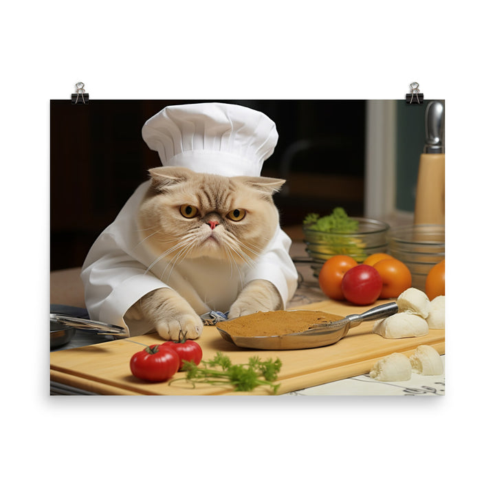 Exotic Shorthair Chef Photo paper poster - PosterfyAI.com