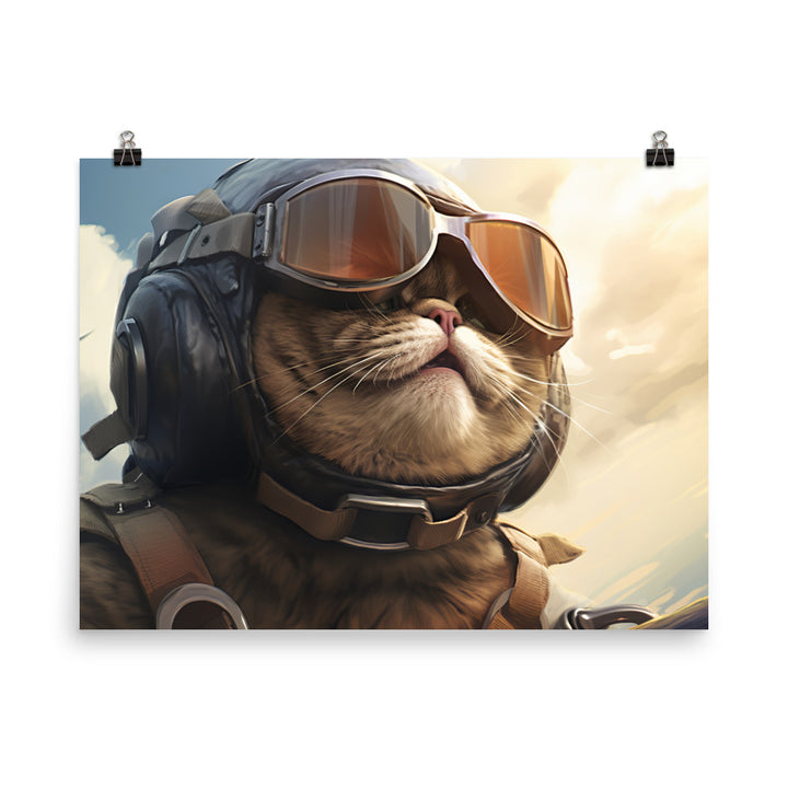 Exotic Shorthair Pilot Photo paper poster - PosterfyAI.com