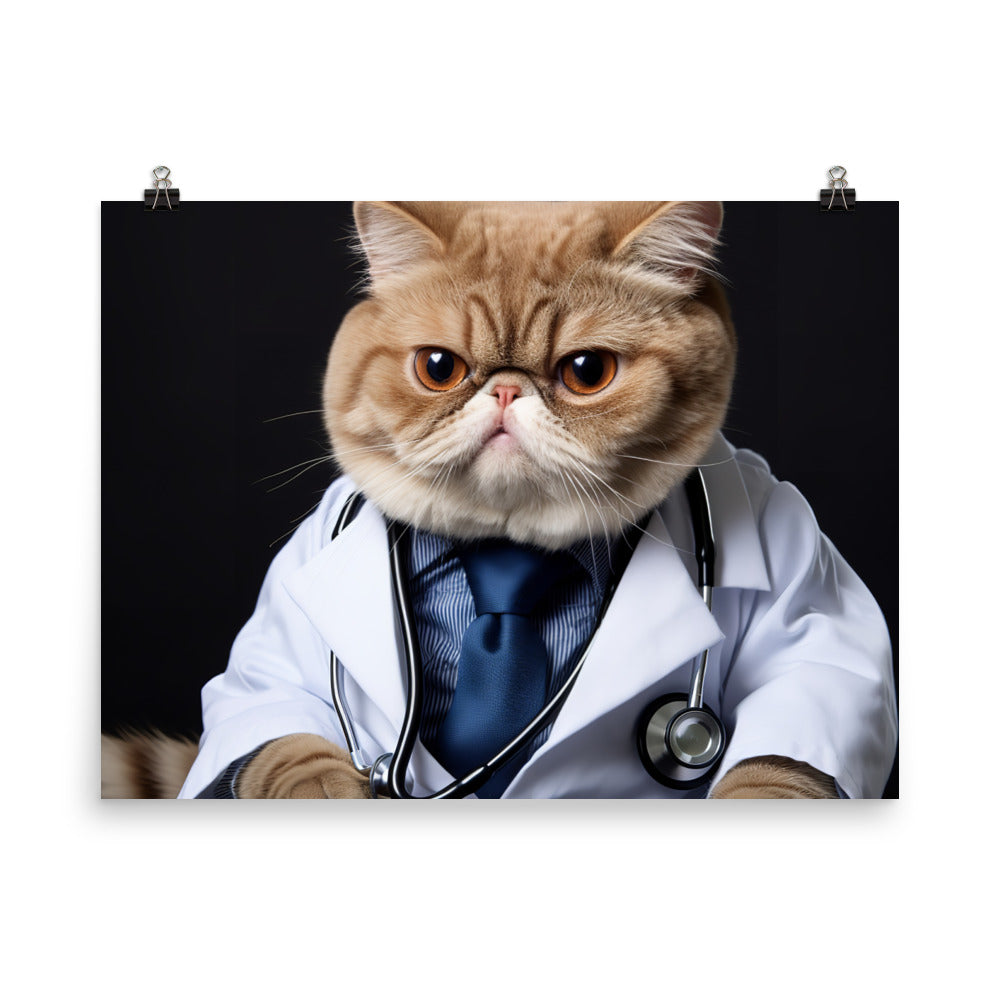 Exotic Shorthair Doctor Photo paper poster - PosterfyAI.com