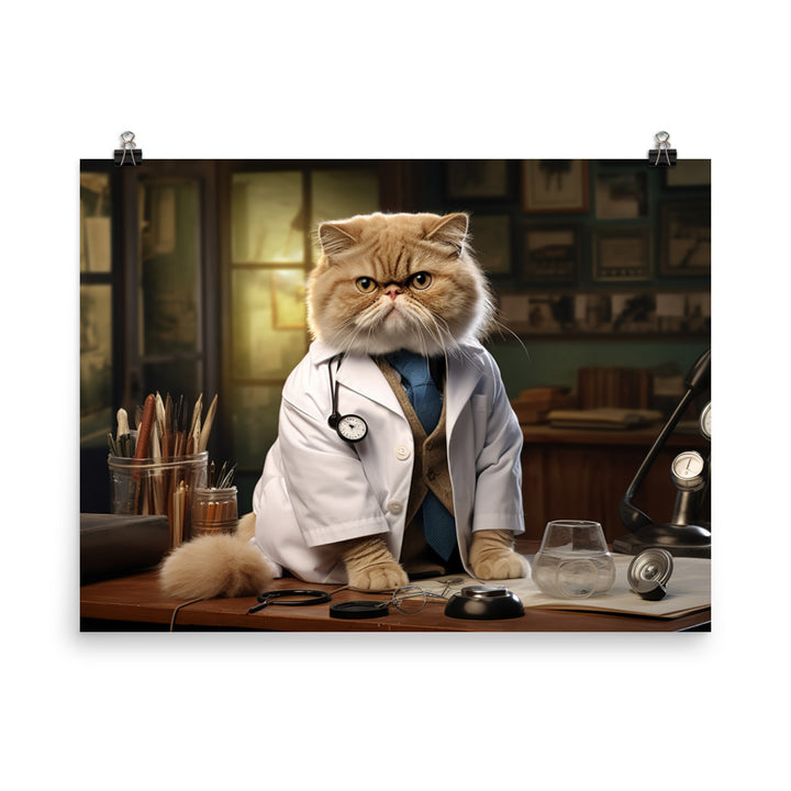 Exotic Shorthair Doctor Photo paper poster - PosterfyAI.com