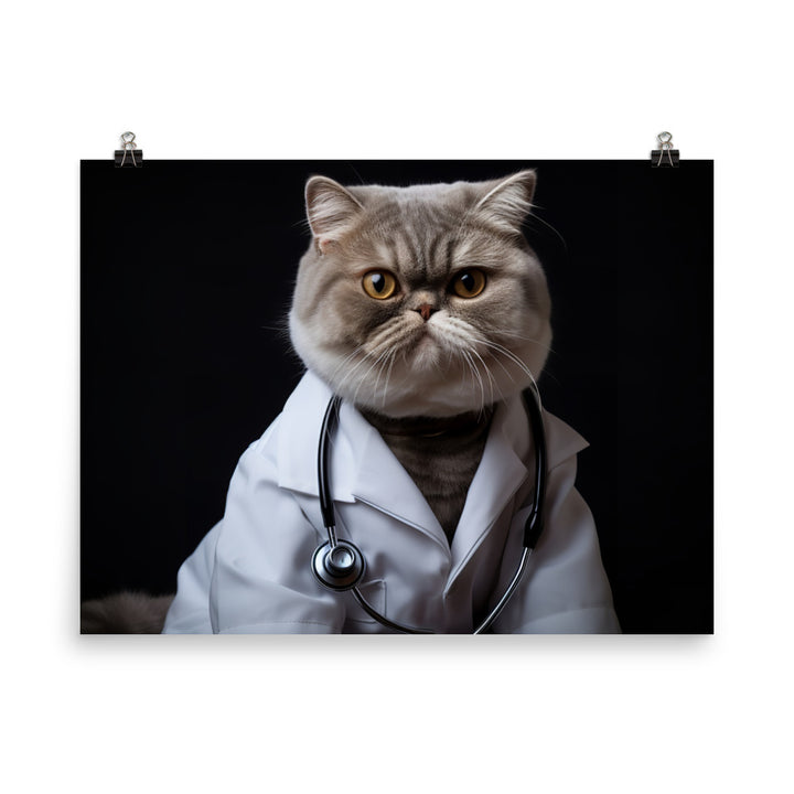 Exotic Shorthair Doctor Photo paper poster - PosterfyAI.com