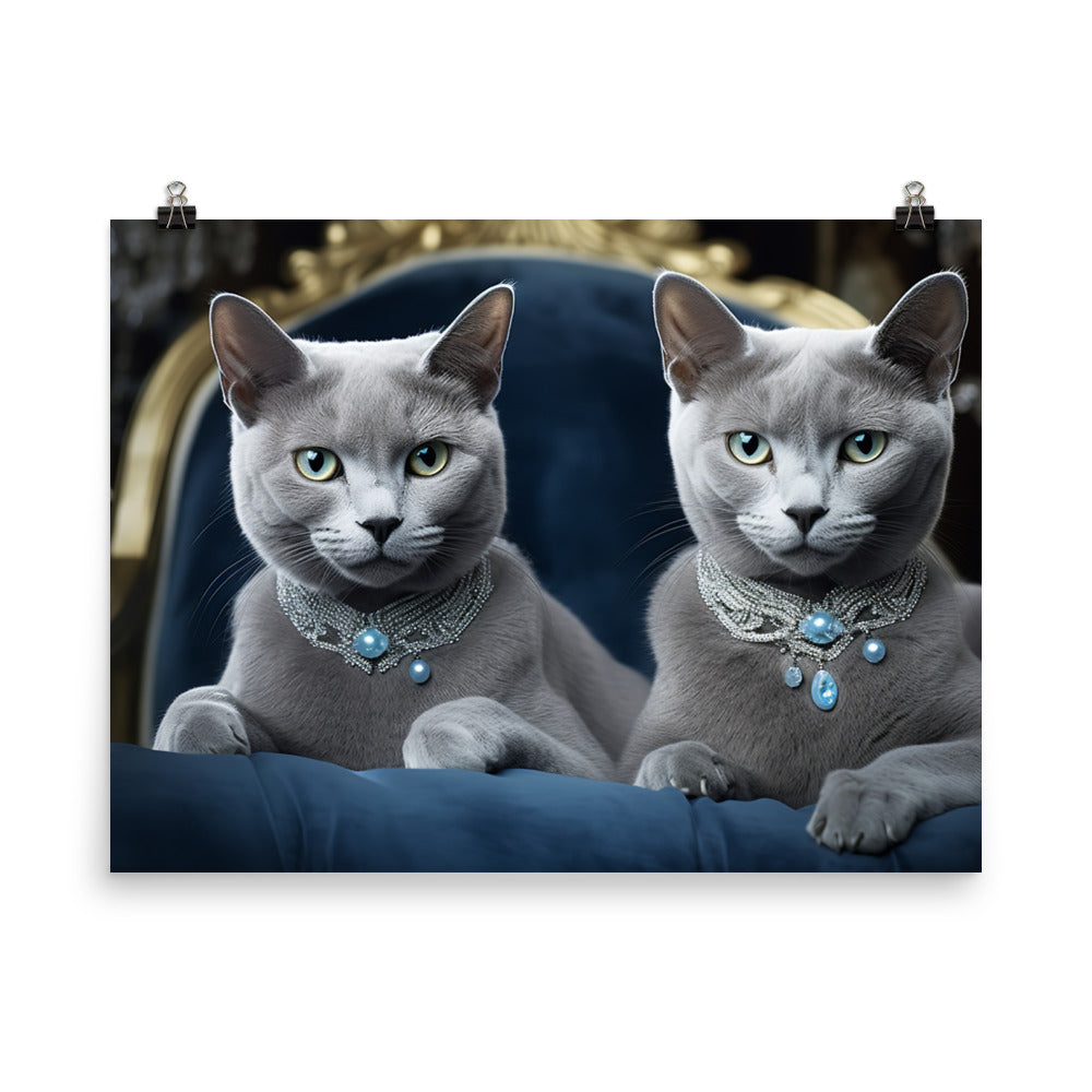 Russian Blue Photo paper poster - PosterfyAI.com