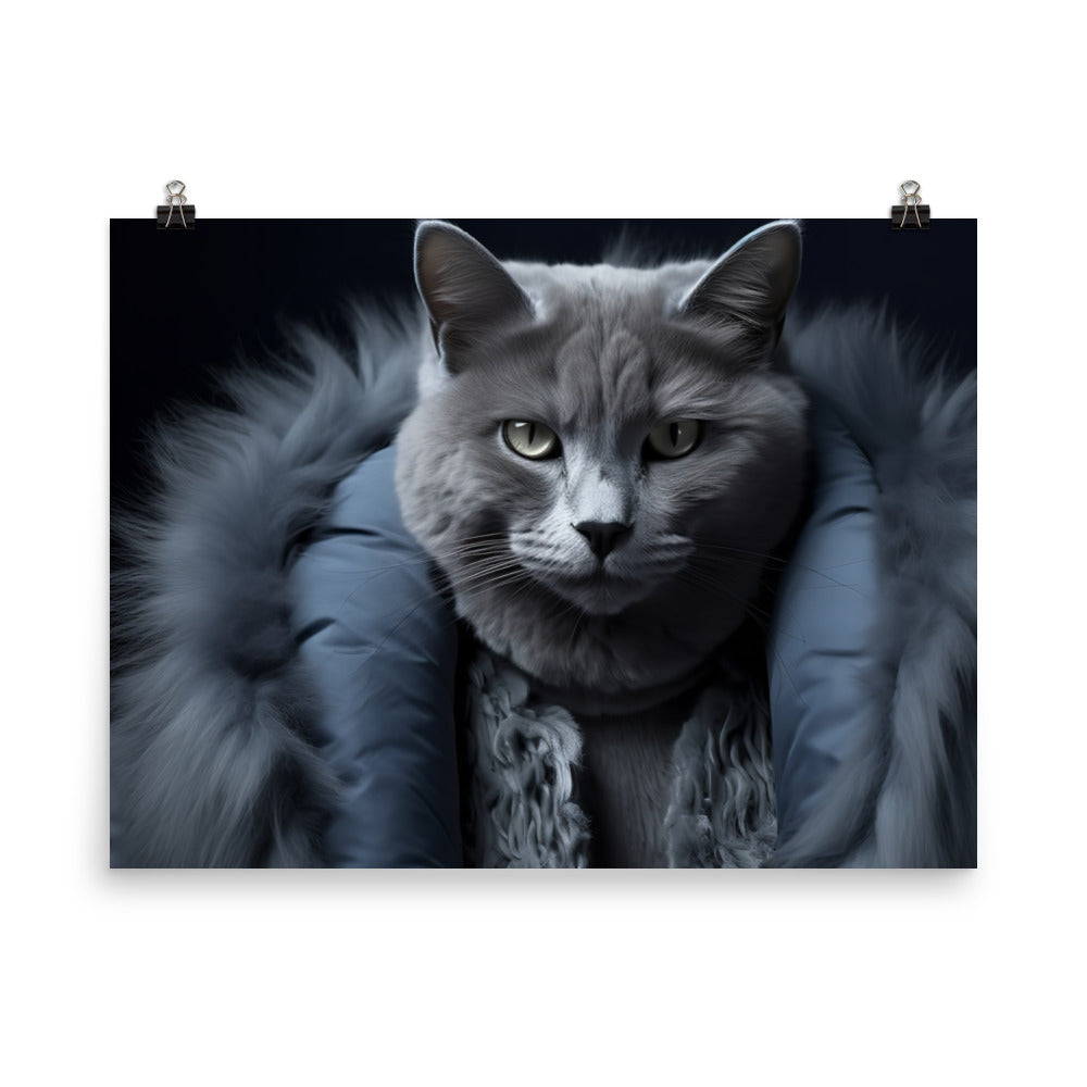 Russian Blue Photo paper poster - PosterfyAI.com