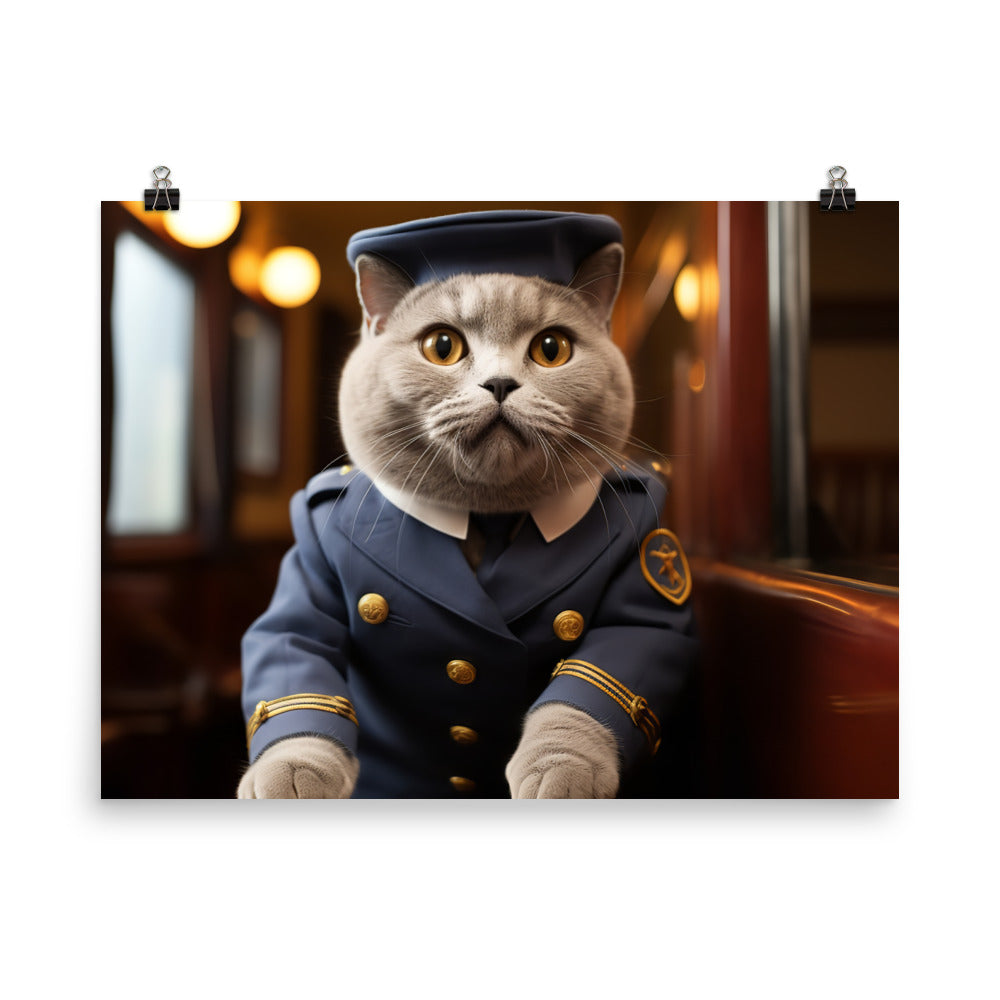 British Shorthair Transit Operator Photo paper poster - PosterfyAI.com