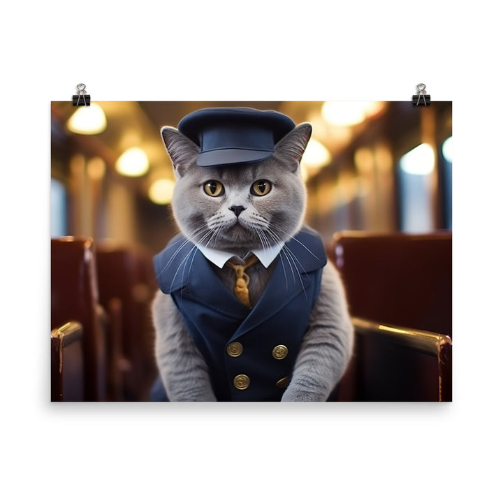 British Shorthair Transit Operator Photo paper poster - PosterfyAI.com