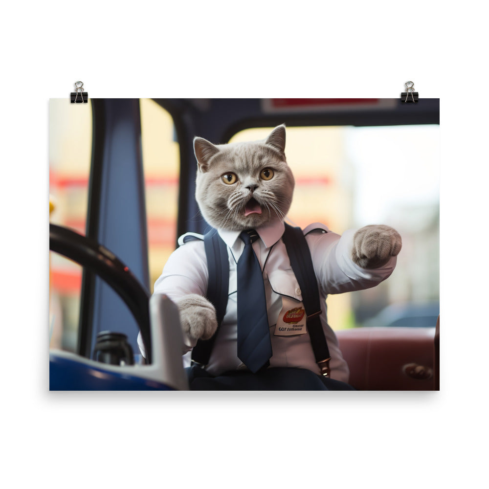 British Shorthair Transit Operator Photo paper poster - PosterfyAI.com