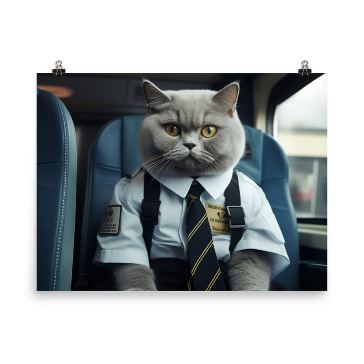 British Shorthair Transit Operator Photo paper poster - PosterfyAI.com