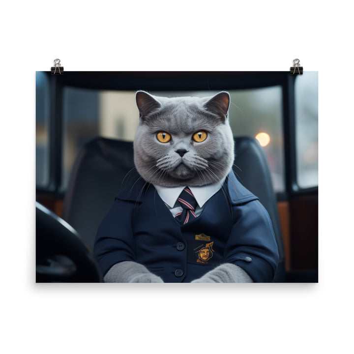 British Shorthair Transit Operator Photo paper poster - PosterfyAI.com