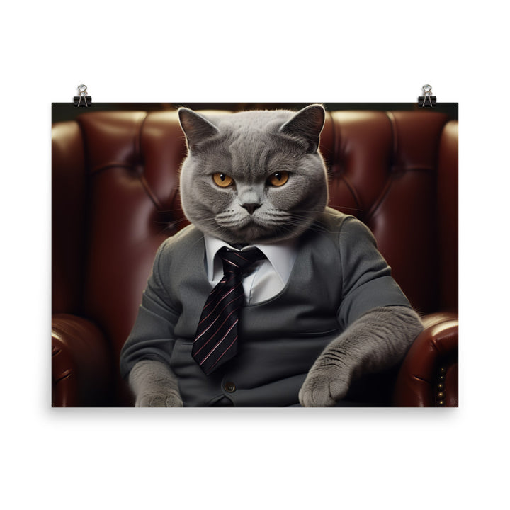 British Shorthair Sales Consultant Photo paper poster - PosterfyAI.com