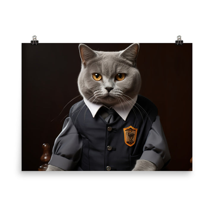 British Shorthair Referee Photo paper poster - PosterfyAI.com