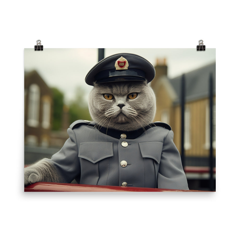 British Shorthair Prison Officer Photo paper poster - PosterfyAI.com