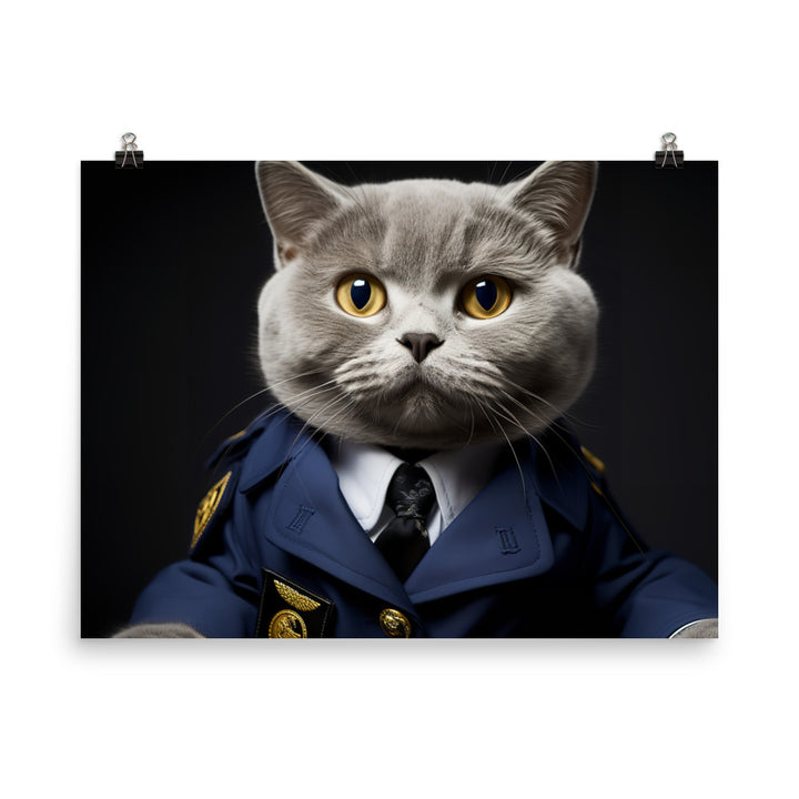 British Shorthair Pilot Photo paper poster - PosterfyAI.com