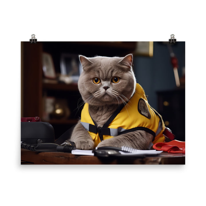 British Shorthair Paramedic Photo paper poster - PosterfyAI.com