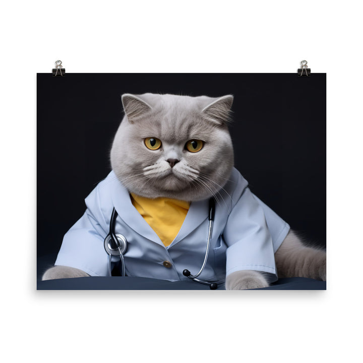 British Shorthair Nurse Photo paper poster - PosterfyAI.com