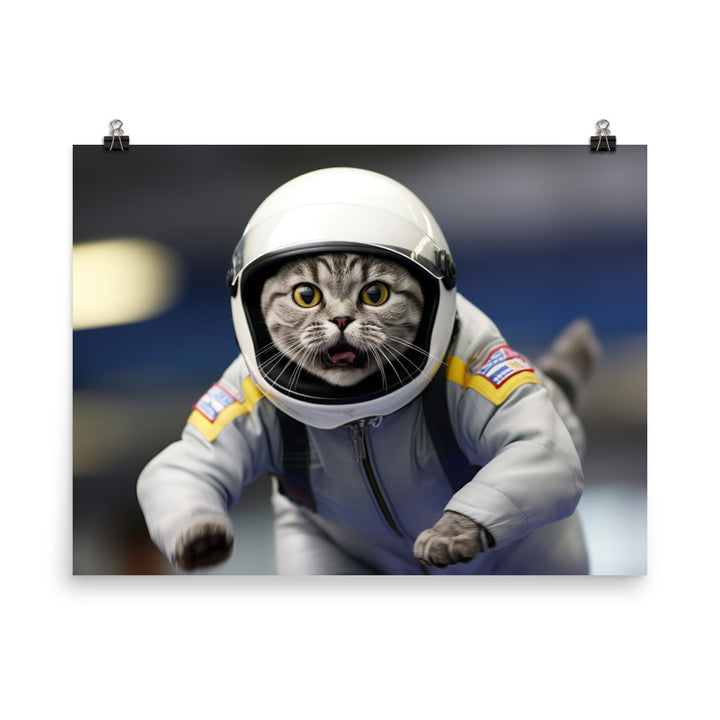 British Shorthair Motorsport Athlete Photo paper poster - PosterfyAI.com