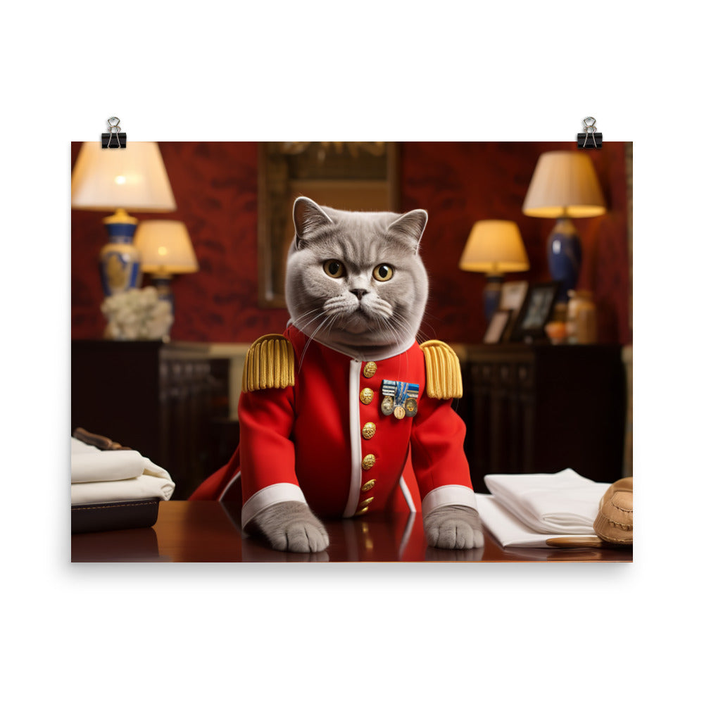 British Shorthair Hotel Staff Photo paper poster - PosterfyAI.com